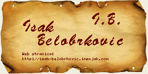 Isak Belobrković vizit kartica